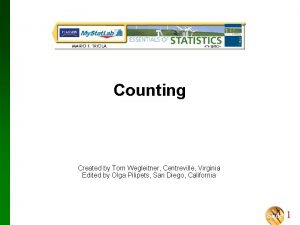 Counting Created by Tom Wegleitner Centreville Virginia Edited