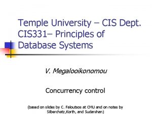 Temple University CIS Dept CIS 331 Principles of