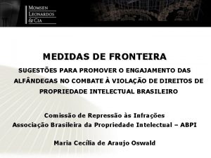 MEDIDAS DE FRONTEIRA SUGESTES PARA PROMOVER O ENGAJAMENTO