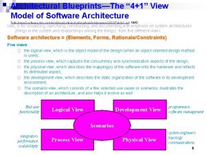 Architectural BlueprintsThe 41 View Model of Software Architecture