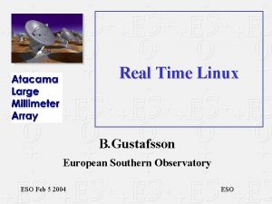 Real Time Linux B Gustafsson European Southern Observatory