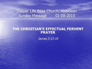 Deeper Life Bible Church Aberdeen Sunday Message 01