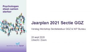 Jaarplan 2021 Sectie GGZ Verslag Workshop Sectiebestuur GGZ