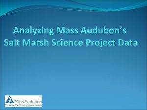Analyzing Mass Audubons Salt Marsh Science Project Data