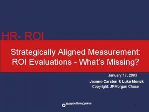 HR ROI Strategically Aligned Measurement ROI Evaluations Whats