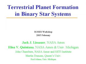 Terrestrial Planet Formation in Binary Star Systems ROSES
