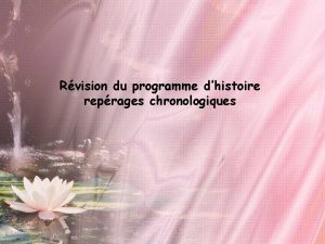 Rvision du programme dhistoire reprages chronologiques VIIIme millnaire