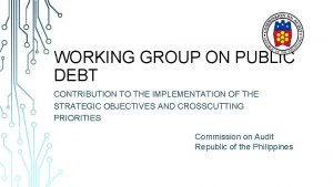 WORKING GROUP ON PUBLIC DEBT CONTRIBUTION TO THE