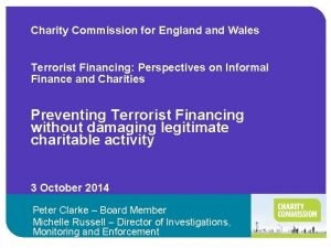 Charity Commission for England Wales Terrorist Financing Perspectives