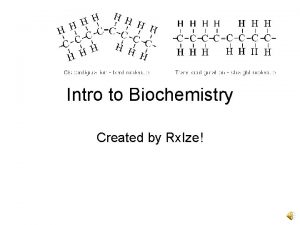 Intro to Biochemistry Created by Rx Ize Chemistry