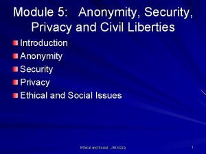 Module 5 Anonymity Security Privacy and Civil Liberties