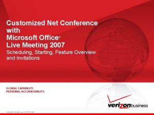 Customized Net Conference with Microsoft Office Live Meeting