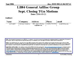 Sept 2006 doc IEEE 802 11 061527 r