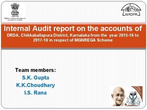 Internal Audit report on the accounts of DRDA