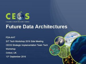 Committee on Earth Observation Satellites Future Data Architectures