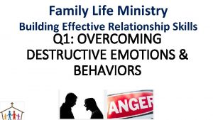 Family Life Ministry Building Effective Relationship Skills Q