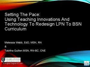 Setting The Pace Using Teaching Innovations And Technology