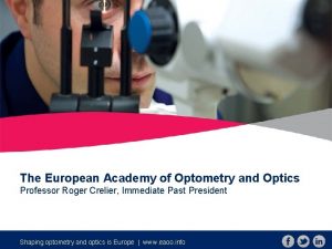 The European Academy of Optometry and Optics Professor