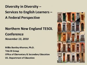 Diversity in Diversity Services to English Learners A