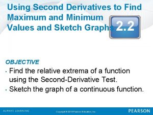 Using Second Derivatives to Find Maximum and Minimum