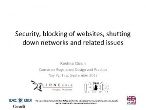 Security blocking of websites shutting down networks and