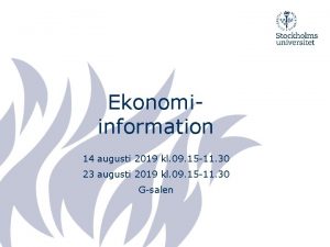 Ekonomiinformation 14 augusti 2019 kl 09 15 11