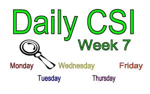 Week 7 Monday CSI Challenge 7 Scrambled Words