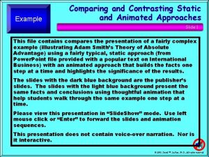 Example Comparing and Contrasting Static and Animated Approaches