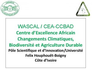 WASCAL CEACCBAD Centre dExcellence Africain Changements Climatiques Biodiversit