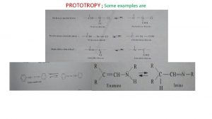 PROTOTROPY Some examples are Ketoenol tautomerism a classical