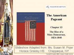 Cover Slide The American Pageant Chapter 13 The