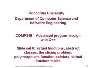 Concordia University Department of Computer Science and Software