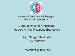 Universit degli Studi di Perugia Facolt di Ingegneria
