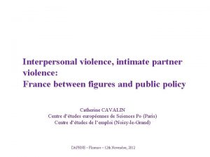 Interpersonal violence intimate partner violence France between figures