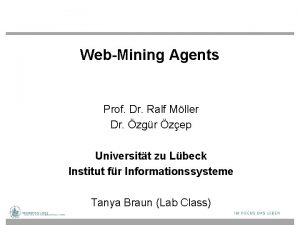 WebMining Agents Prof Dr Ralf Mller Dr zgr
