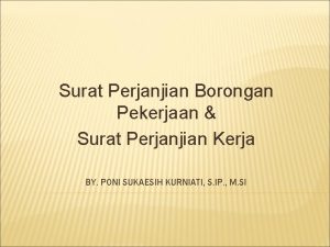 Surat Perjanjian Borongan Pekerjaan Surat Perjanjian Kerja BY