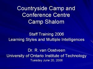 Countryside Camp and Conference Centre Camp Shalom Staff