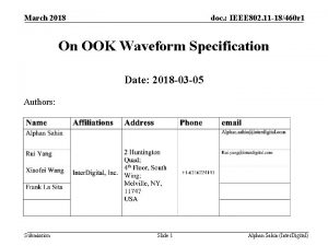 March 2018 doc IEEE 802 11 18460 r