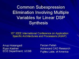 Common Subexpression Elimination Involving Multiple Variables for Linear
