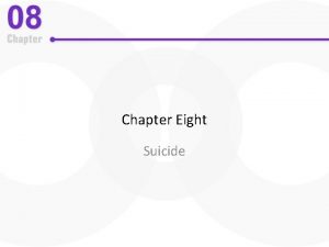 Chapter Eight Suicide Suicide Suicide The intentional direct