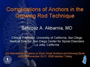 Complications of Anchors in the Growing Rod Technique