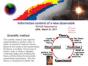 Information content of a new observable Witold Nazarewicz