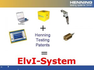 Software Henning Testing Patents Elv ISystem Eb 1