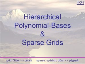 121 Hierarchical PolynomialBases Sparse Grids grid Gitter sparse