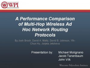 A Performance Comparison of MultiHop Wireless Ad Hoc