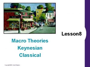 Lesson 8 Macro Theories Keynesian Classical Copyright 2004