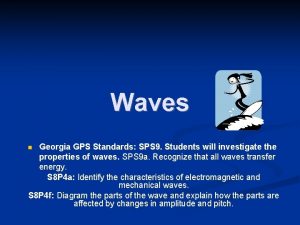 Waves Georgia GPS Standards SPS 9 Students will