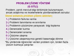 PROBLEM ZME YNTEM G STL Problem yant mevcut