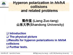 Hyperon polarization in hhh A collisions and related