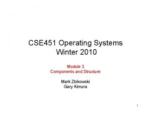 CSE 451 Operating Systems Winter 2010 Module 3